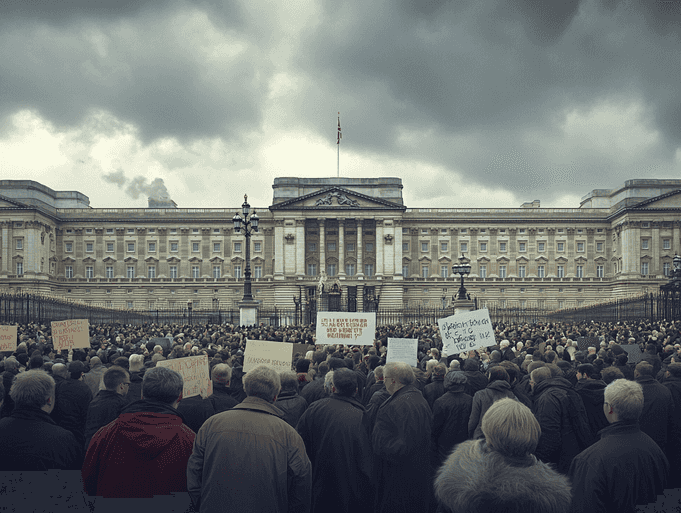 A thoughtful King Charles addressing the public