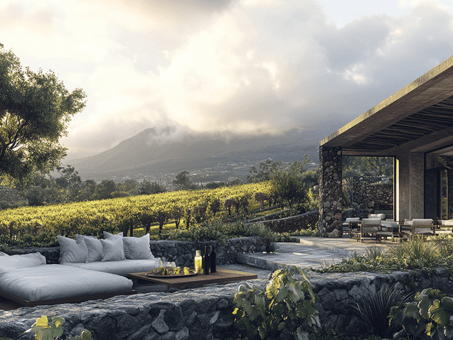 A historic luxury hotel in Taormina with stunning views of Mount Etna