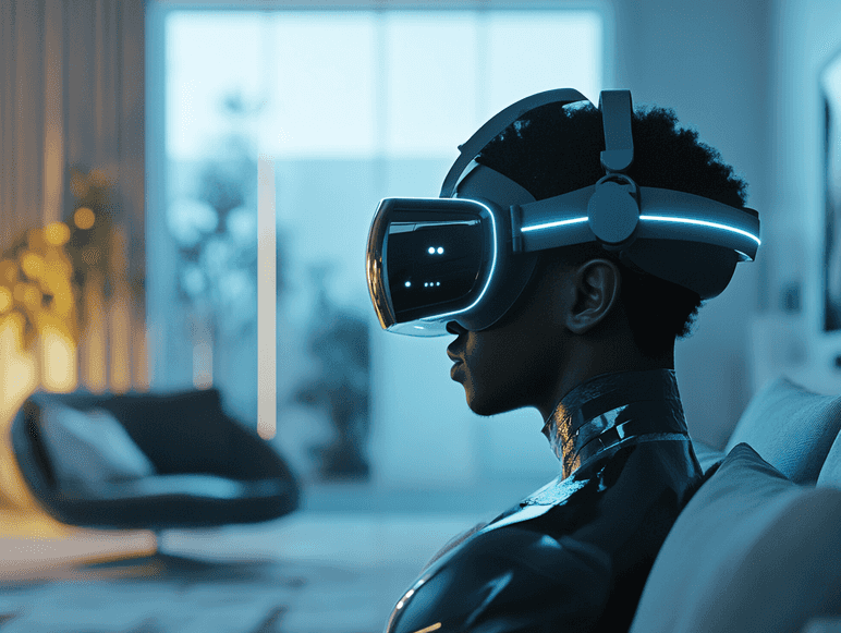 A person using a next-gen VR headset at CES 2025