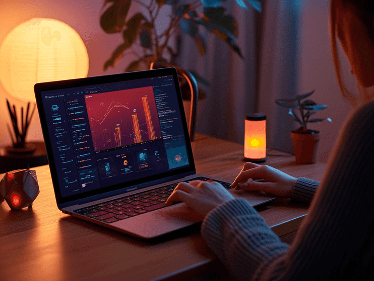 A user-friendly network monitoring dashboard on a laptop screen