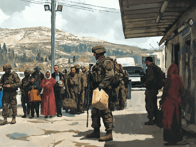 Protesters holding signs and chanting in solidarity with West Bank civilians