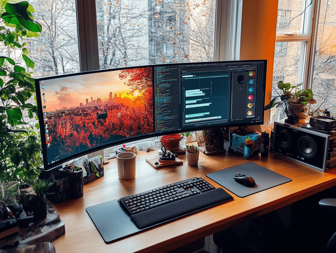 A professional editing photos on a high-resolution monitor