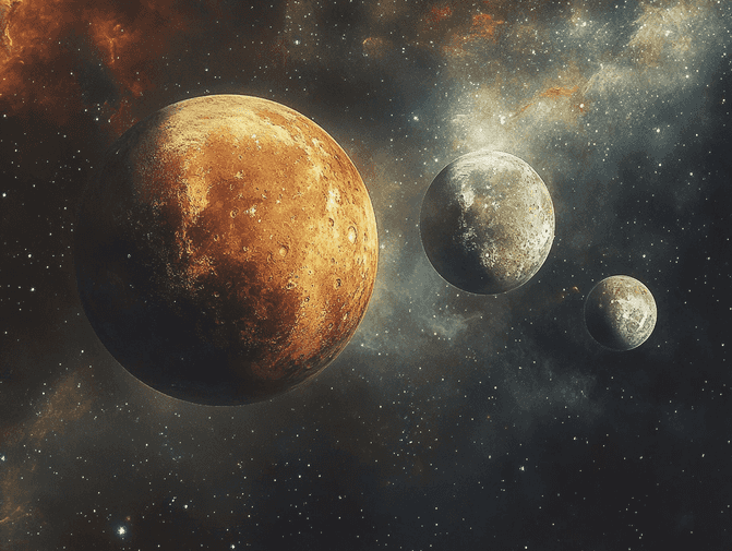 An artistic representation of zodiac signs under a starry sky