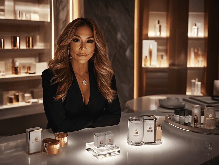 A promotional image of Jennifer Lopez's latest product line