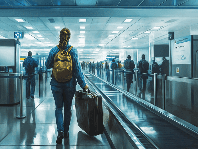 A Global Entry interview room at an airport