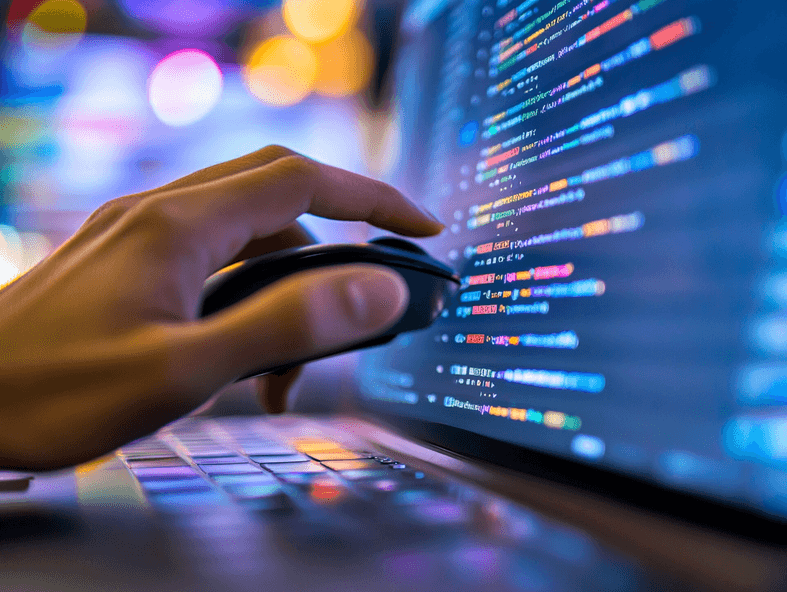 A person reviewing browser extensions on a laptop