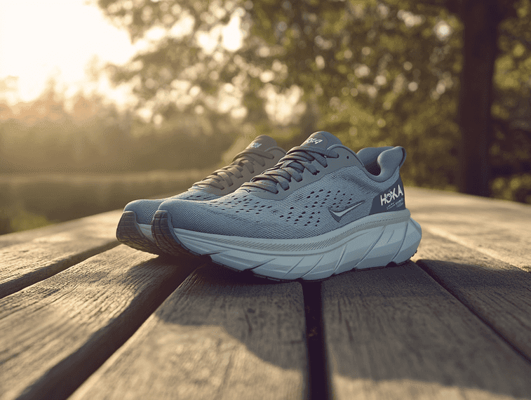 A visually striking and relevant image of Hoka shoes for the thumbnail