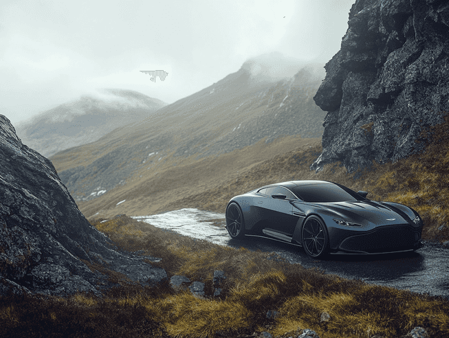 Close-up of the Aston Martin Valhalla's engine bay, highlighting its hybrid powertrain and cutting-edge technology