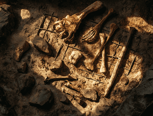 Archaeologists working at the excavation site in Kenya