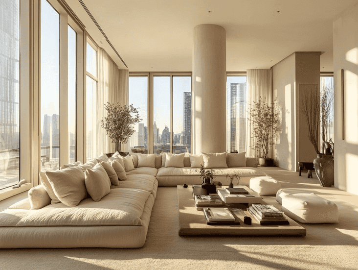 A luxurious extra deep sofa in a modern living room setting